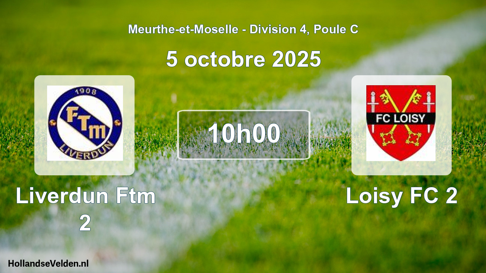 Match programmé: Liverdun Ftm 2 - Loisy FC 2 (5 octobre 2025)