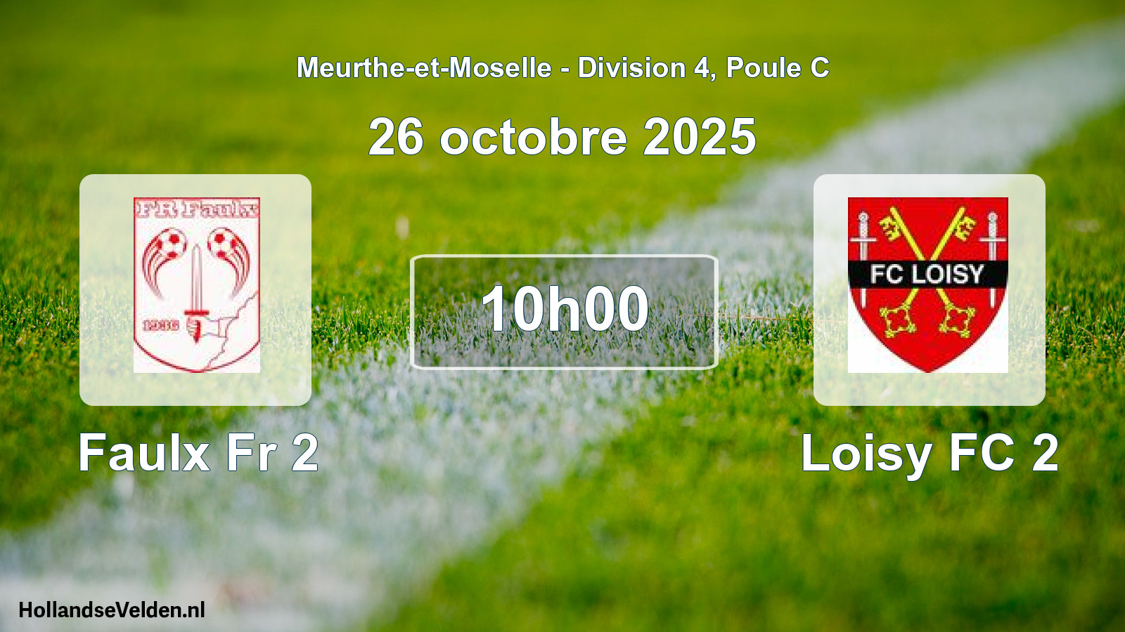Match programmé: Faulx Fr 2 - Loisy FC 2 (26 octobre 2025)