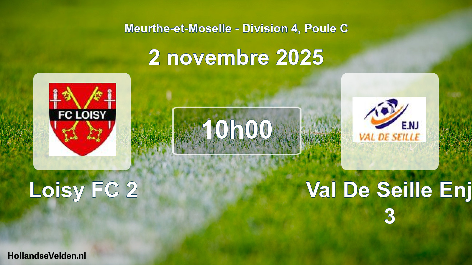 Match programmé: Loisy FC 2 - Val De Seille Enj 3 (2 novembre 2025)