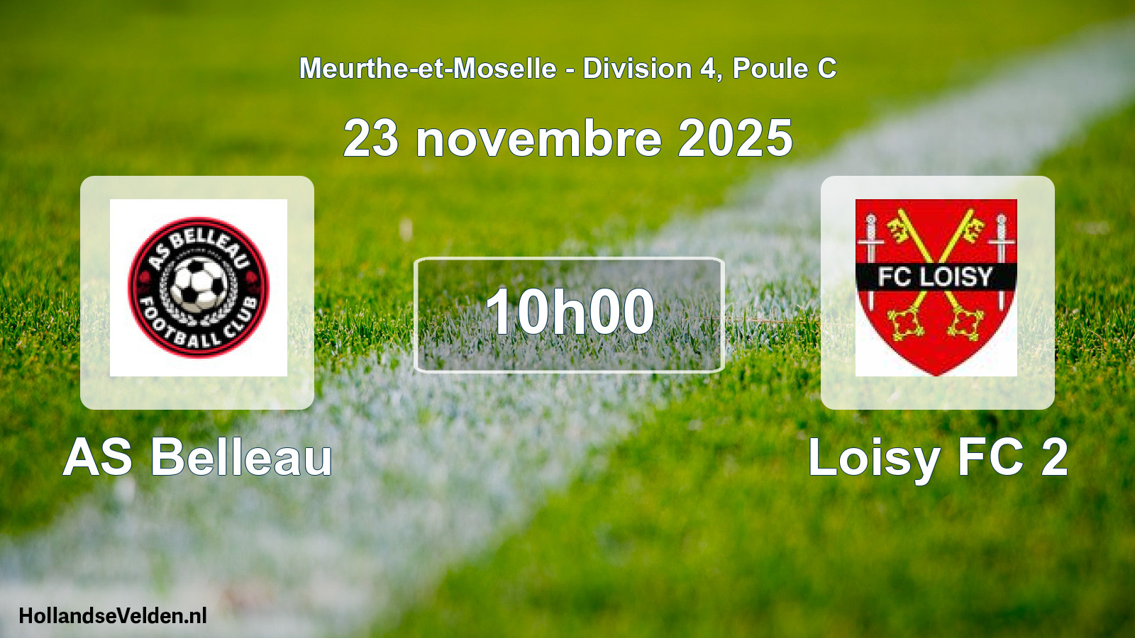 Match programmé: AS Belleau - Loisy FC 2 (23 novembre 2025)