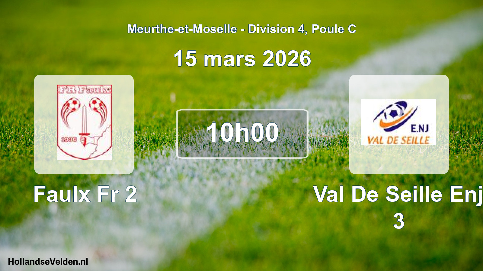 Match programmé: Faulx Fr 2 - Val De Seille Enj 3 (15 mars 2026)