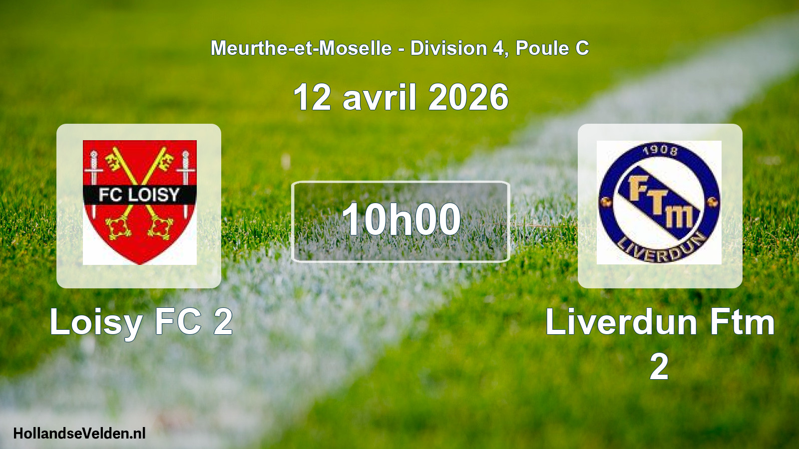 Match programmé: Loisy FC 2 - Liverdun Ftm 2 (12 avril 2026)