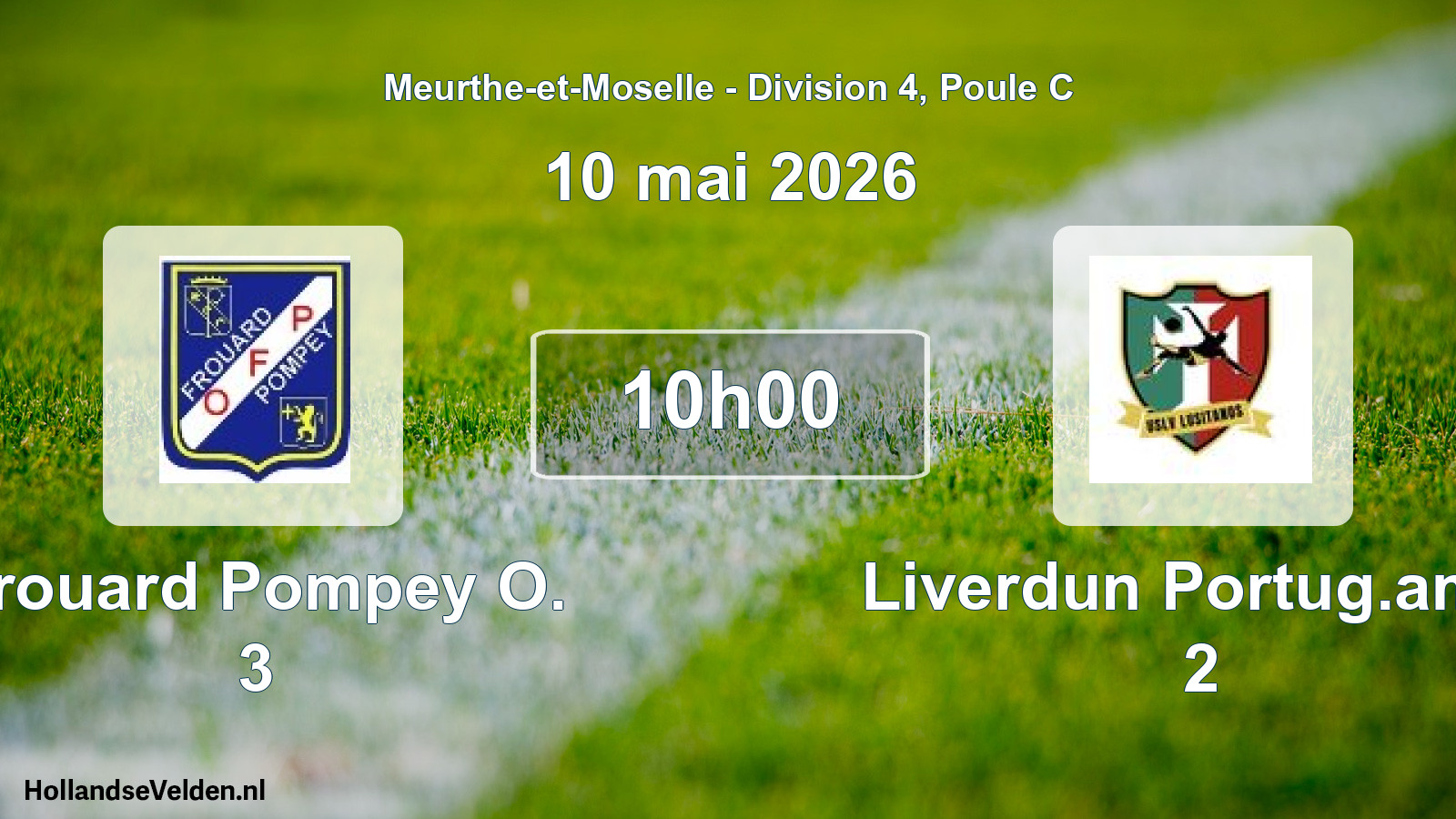 Match programmé: Frouard Pompey O. 3 - Liverdun Portug.amis 2 (10 mai 2026)