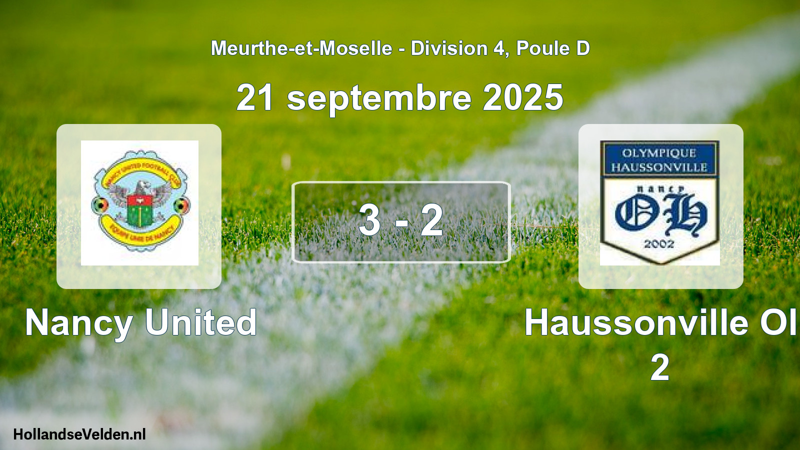 Match joué: Nancy United - Haussonville Ol 2 3 - 2 (21 septembre 2025)