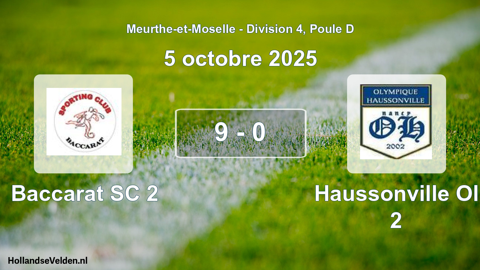 Match joué: Baccarat SC 2 - Haussonville Ol 2 9 - 0 (5 octobre 2025)