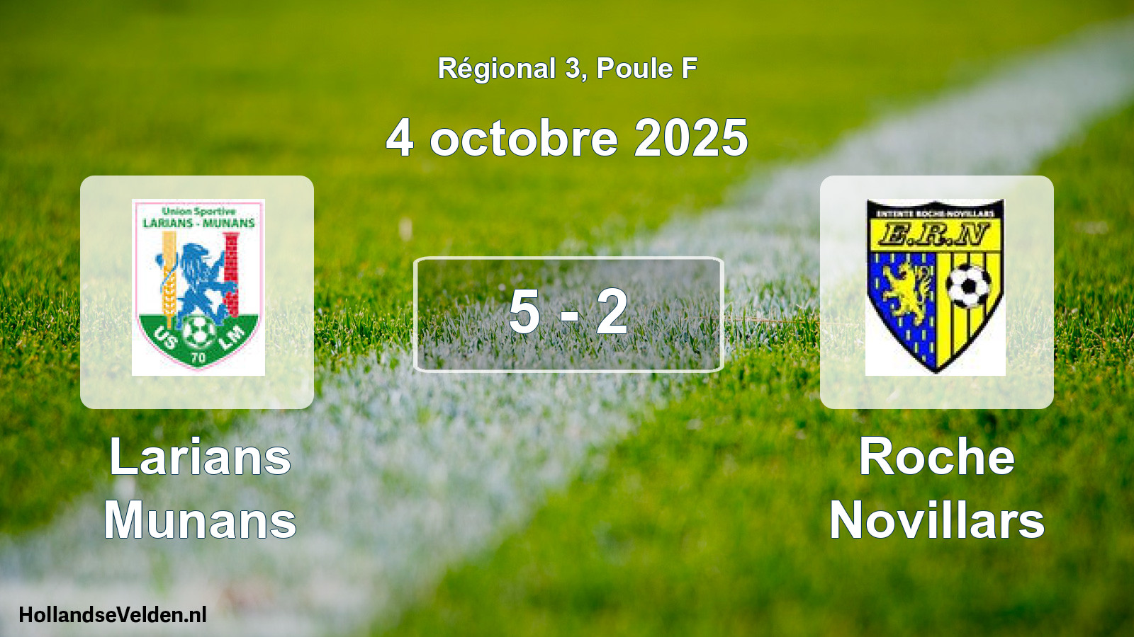 Gespeelde wedstrijd: Larians Munans - Roche Novillars 5 - 2 (4 octobre 2025)