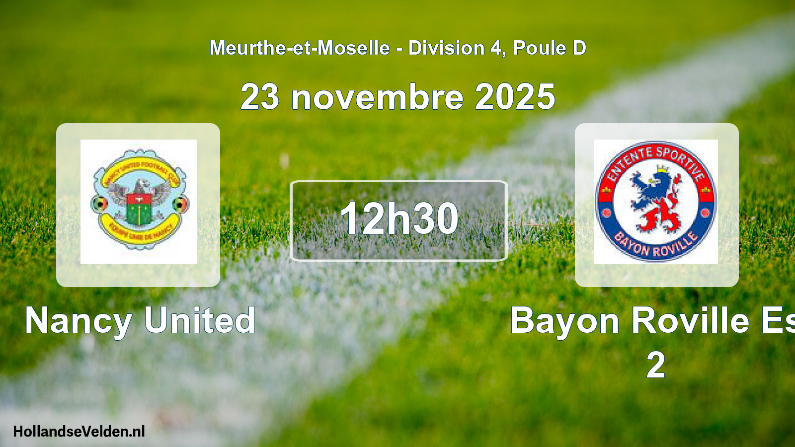 Match programmé: Nancy United - Bayon Roville Es 2 (23 novembre 2025)