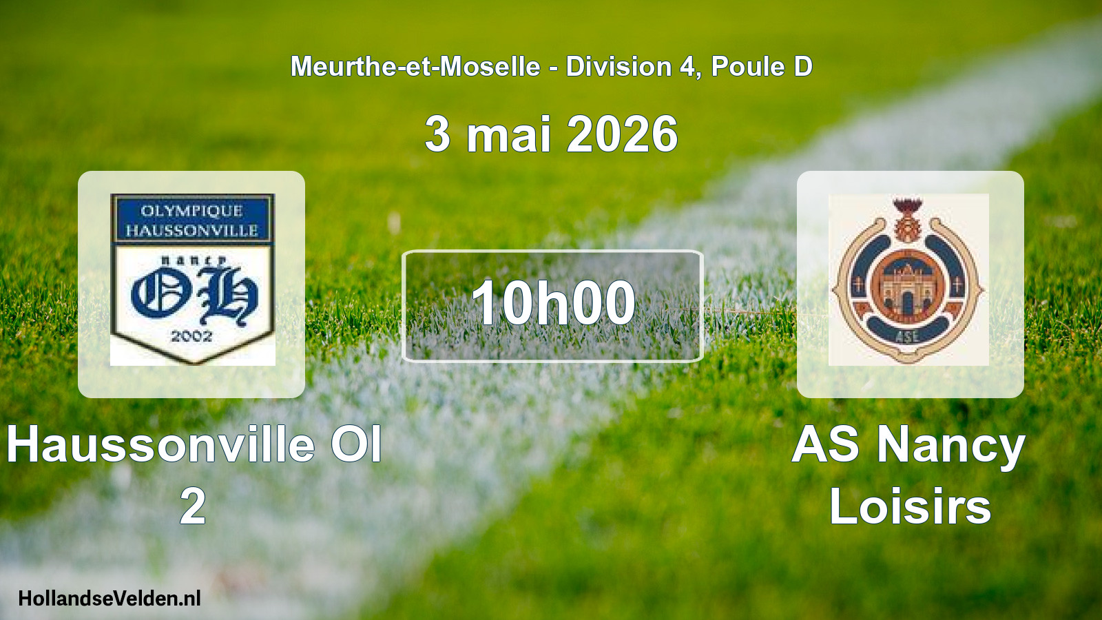 Scheduled Match: Haussonville Ol 2 - AS Nancy Loisirs (3 May 2026)