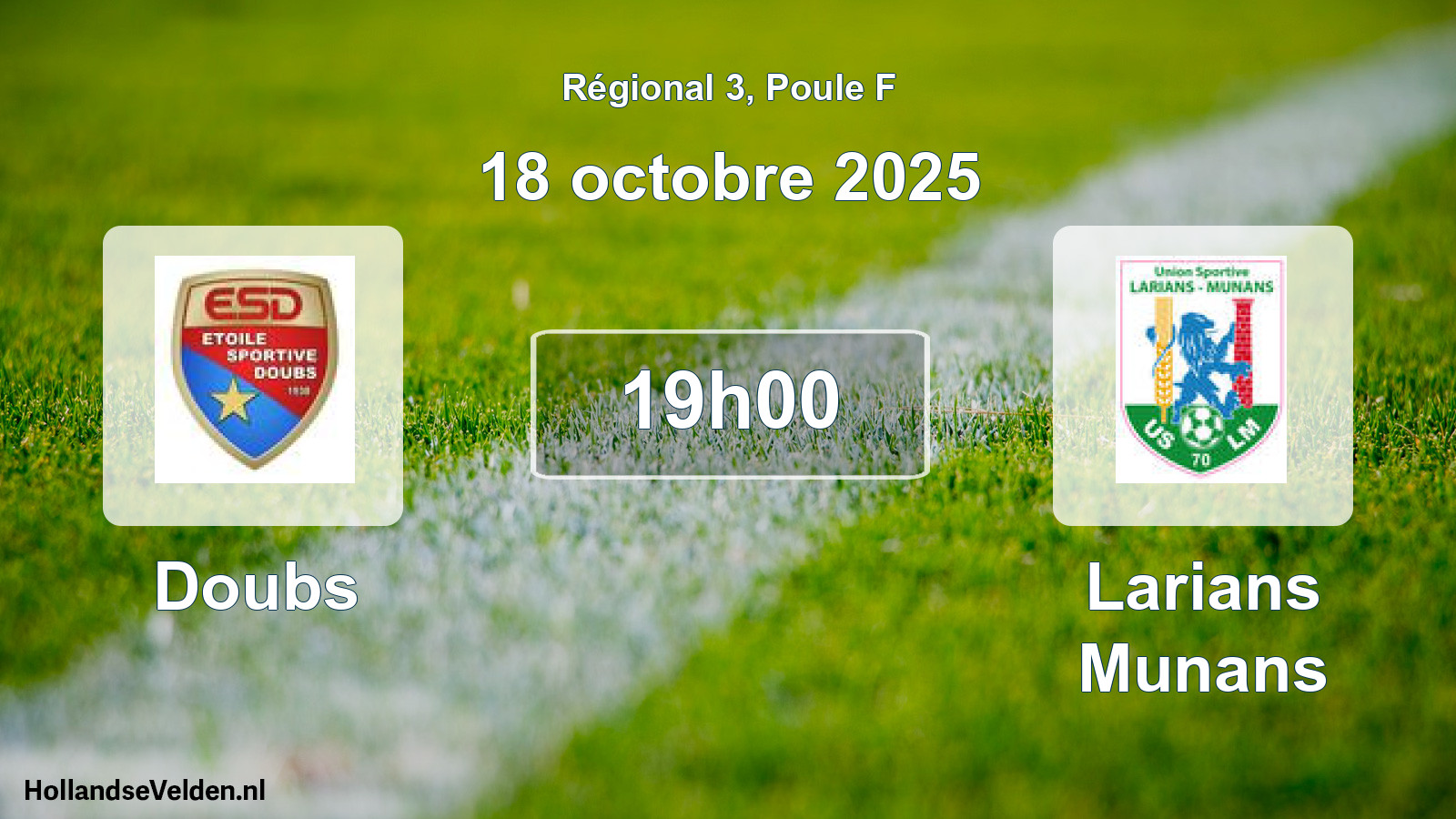 Geplande wedstrijd: Doubs - Larians Munans (18 octobre 2025)