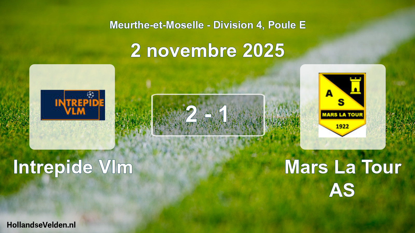 Match joué: Intrepide Vlm - Mars La Tour AS 2 - 1 (2 novembre 2025)