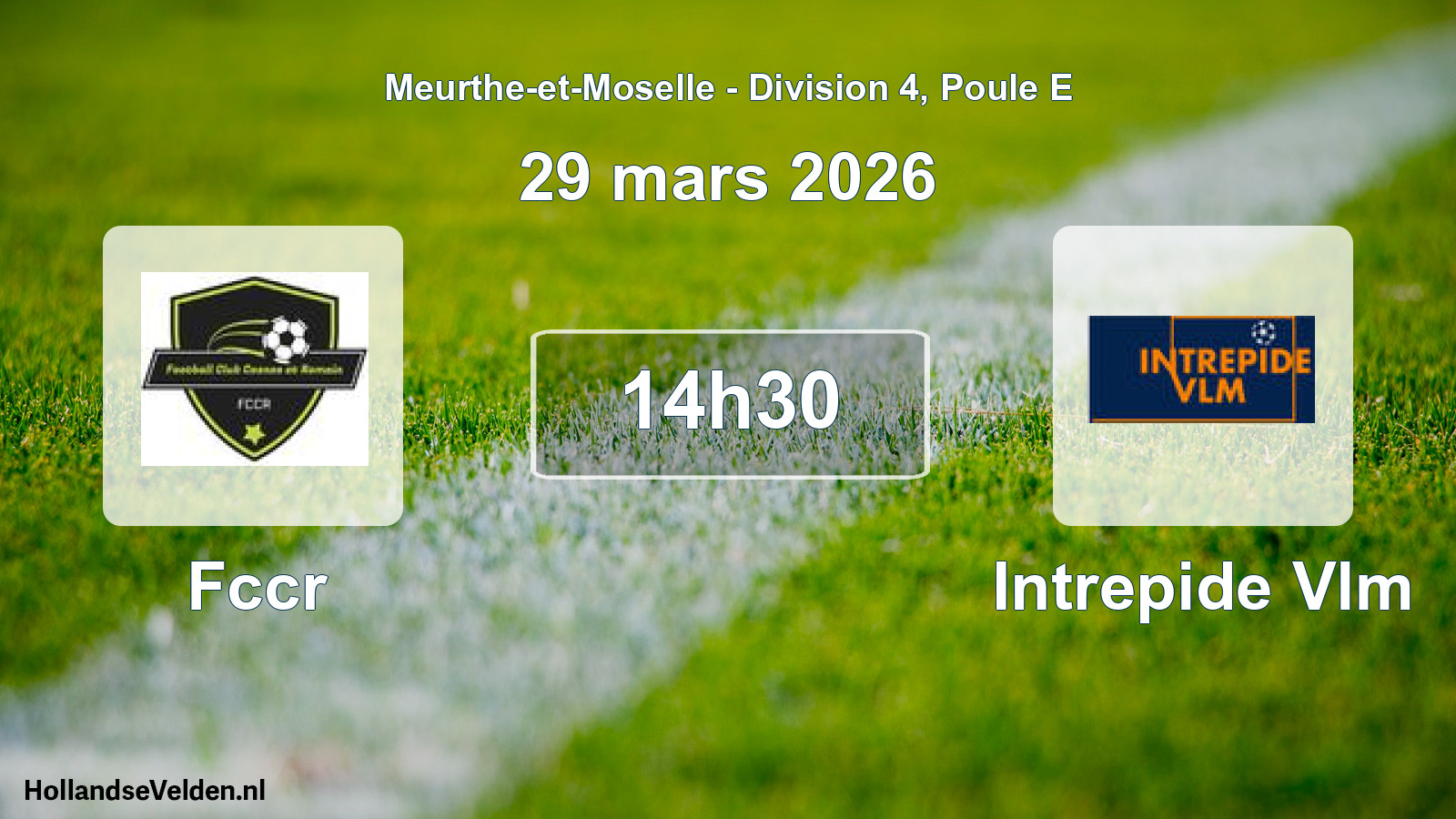 Scheduled Match: Fccr - Intrepide Vlm (29 March 2026)