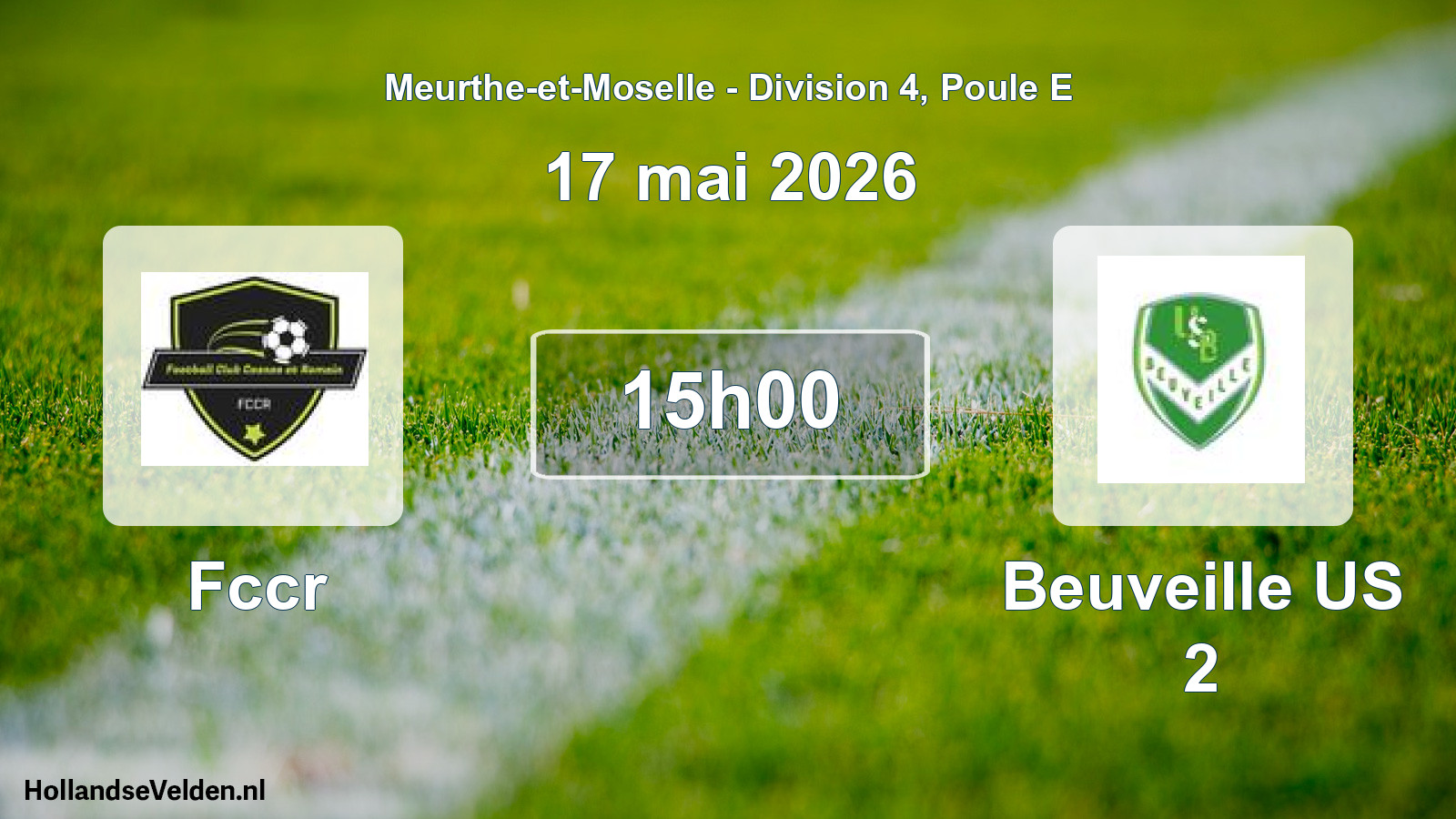 Scheduled Match: Fccr - Beuveille US 2 (17 May 2026)