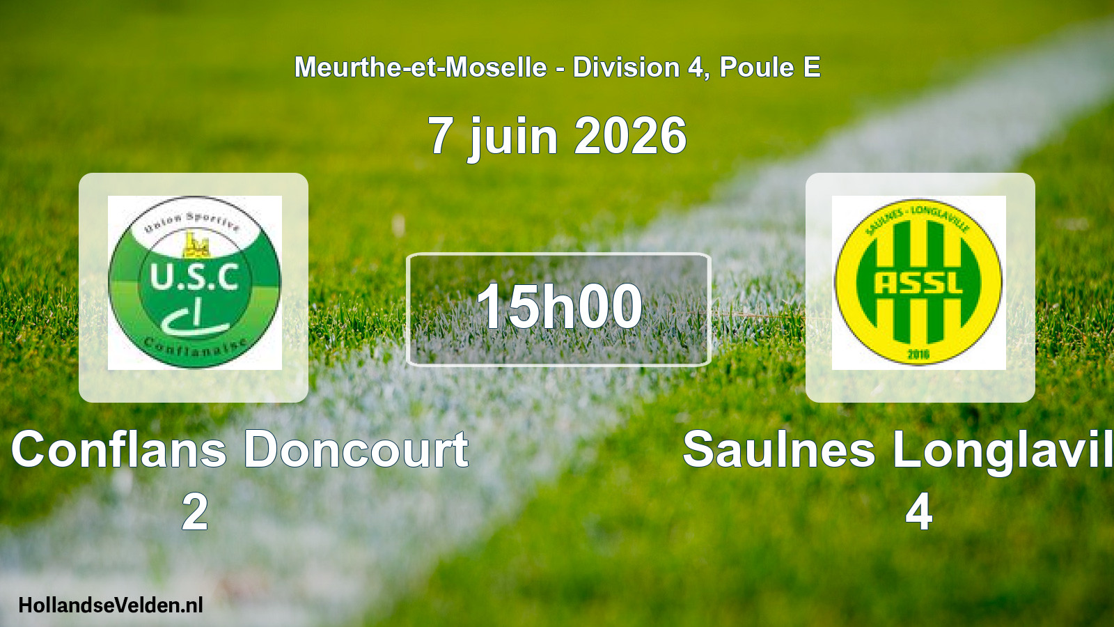 Scheduled Match: US Conflans Doncourt 2 - Saulnes Longlaville 4 (7 June 2026)
