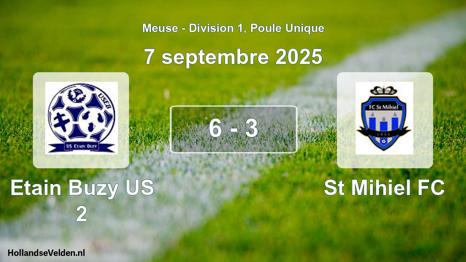 Total number of matches played: Etain Buzy US 2 - St Mihiel FC 6 - 3 (7 September 2025)