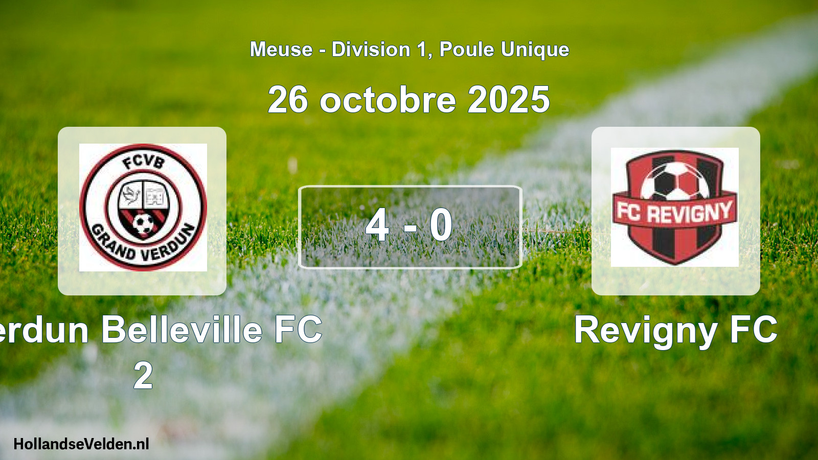 Total number of matches played: Verdun Belleville FC 2 - Revigny FC 4 - 0 (26 October 2025)