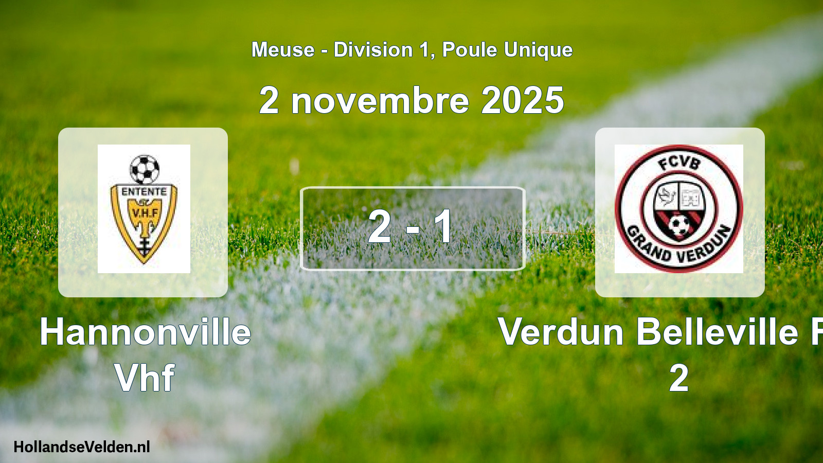 Gespeelde wedstrijd: Hannonville Vhf - Verdun Belleville FC 2 2 - 1 (2 november 2025)