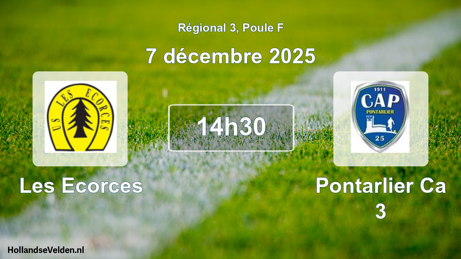 Scheduled Match: Les Ecorces - Pontarlier Ca 3 (7 December 2025)