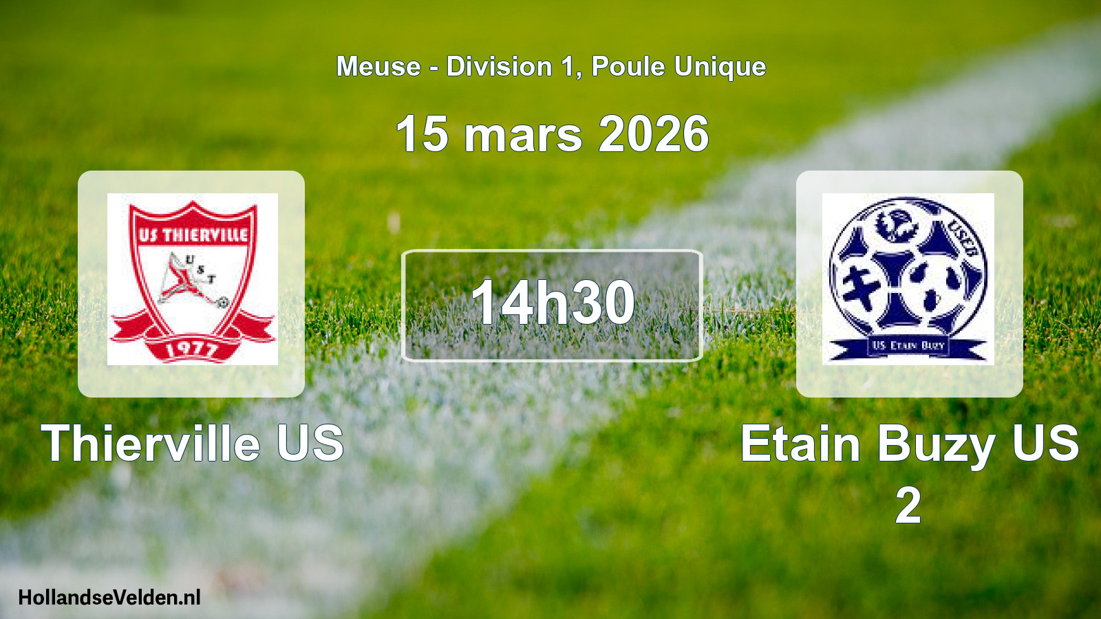 Match programmé: Thierville US - Etain Buzy US 2 (15 mars 2026)