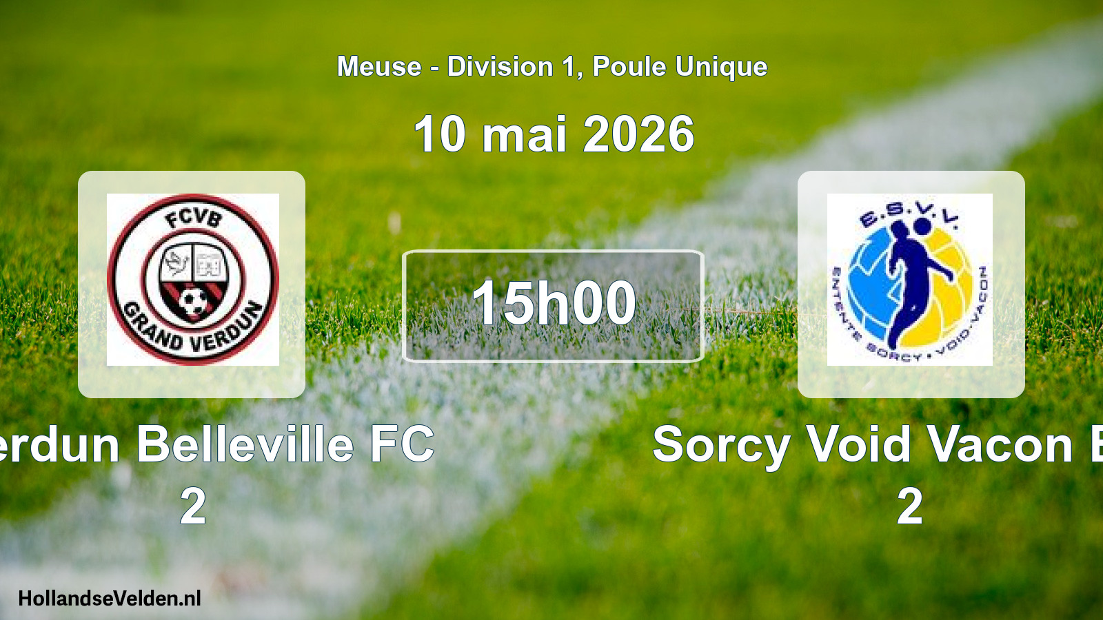 Match programmé: Verdun Belleville FC 2 - Sorcy Void Vacon Ent 2 (10 mai 2026)