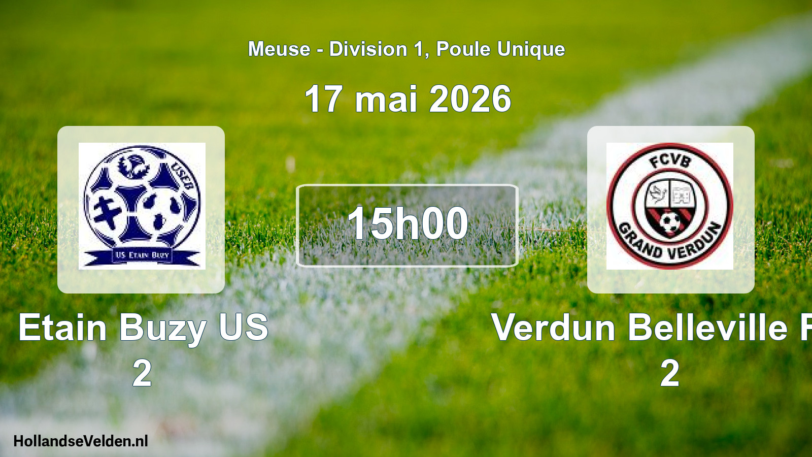 Match programmé: Etain Buzy US 2 - Verdun Belleville FC 2 (17 mai 2026)