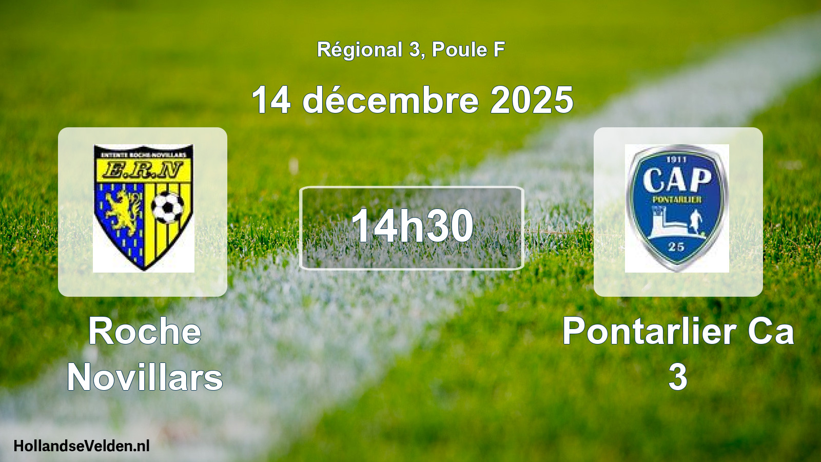 Geplande wedstrijd: Roche Novillars - Pontarlier Ca 3 (14 december 2025)