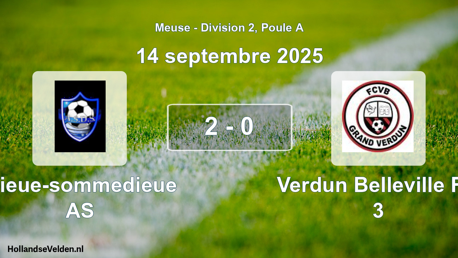 Gespeelde wedstrijd: Dieue-sommedieue AS - Verdun Belleville FC 3 2 - 0 (14 september 2025)