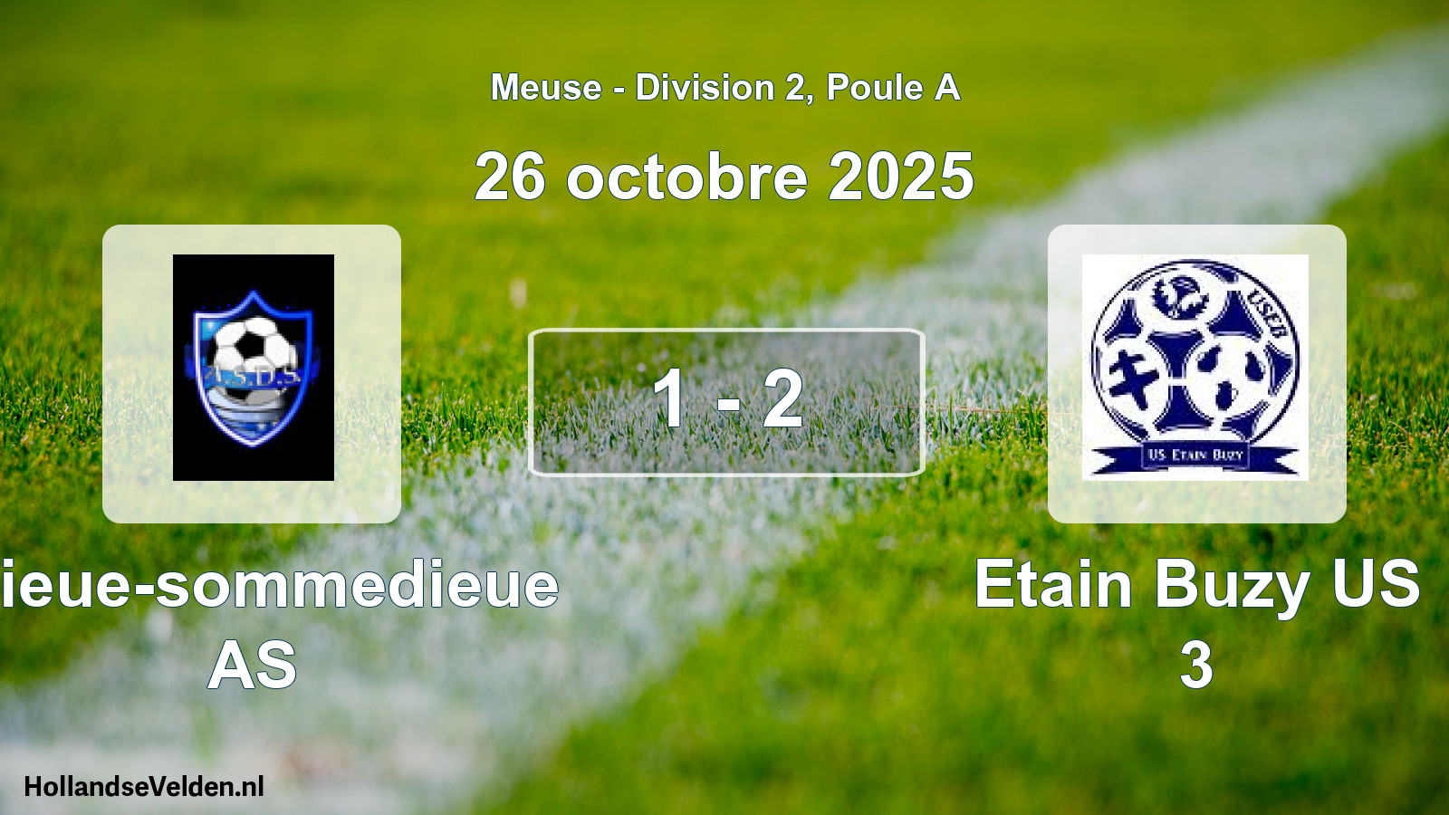 Total number of matches played: Dieue-sommedieue AS - Etain Buzy US 3 1 - 2 (26 October 2025)