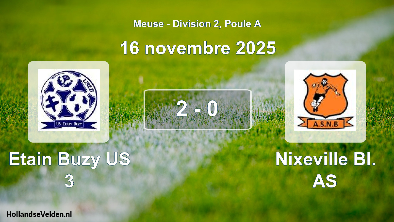 Match joué: Etain Buzy US 3 - Nixeville Bl. AS 2 - 0 (16 novembre 2025)