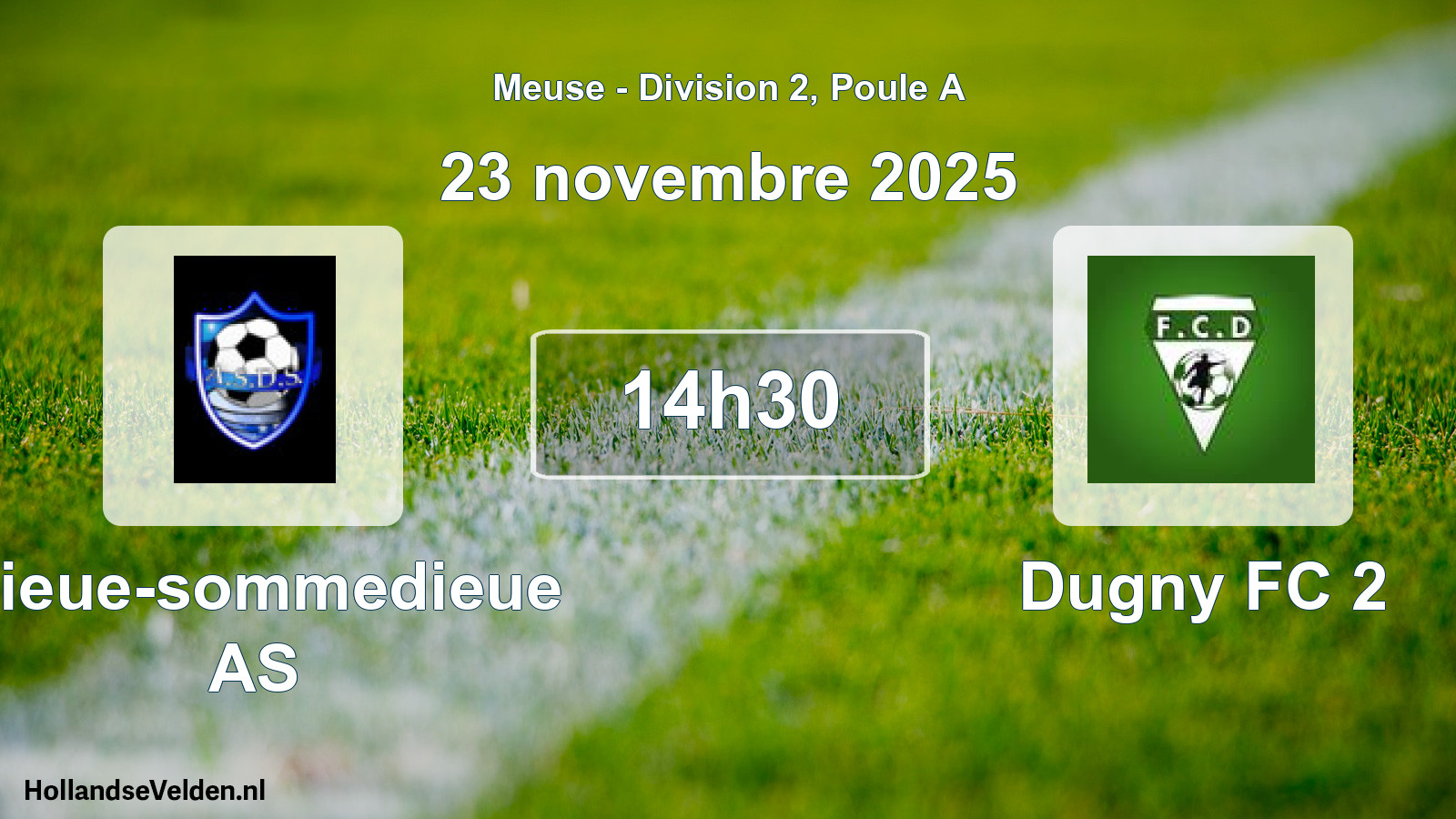 Match programmé: Dieue-sommedieue AS - Dugny FC 2 (23 novembre 2025)