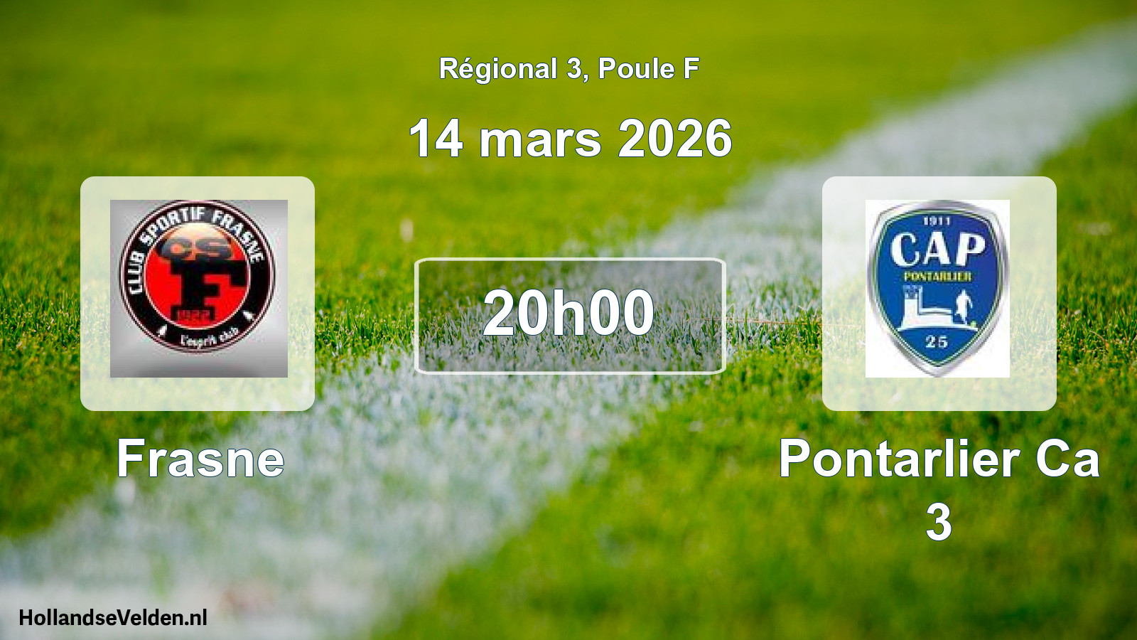 Geplande wedstrijd: Frasne - Pontarlier Ca 3 (14 maart 2026)