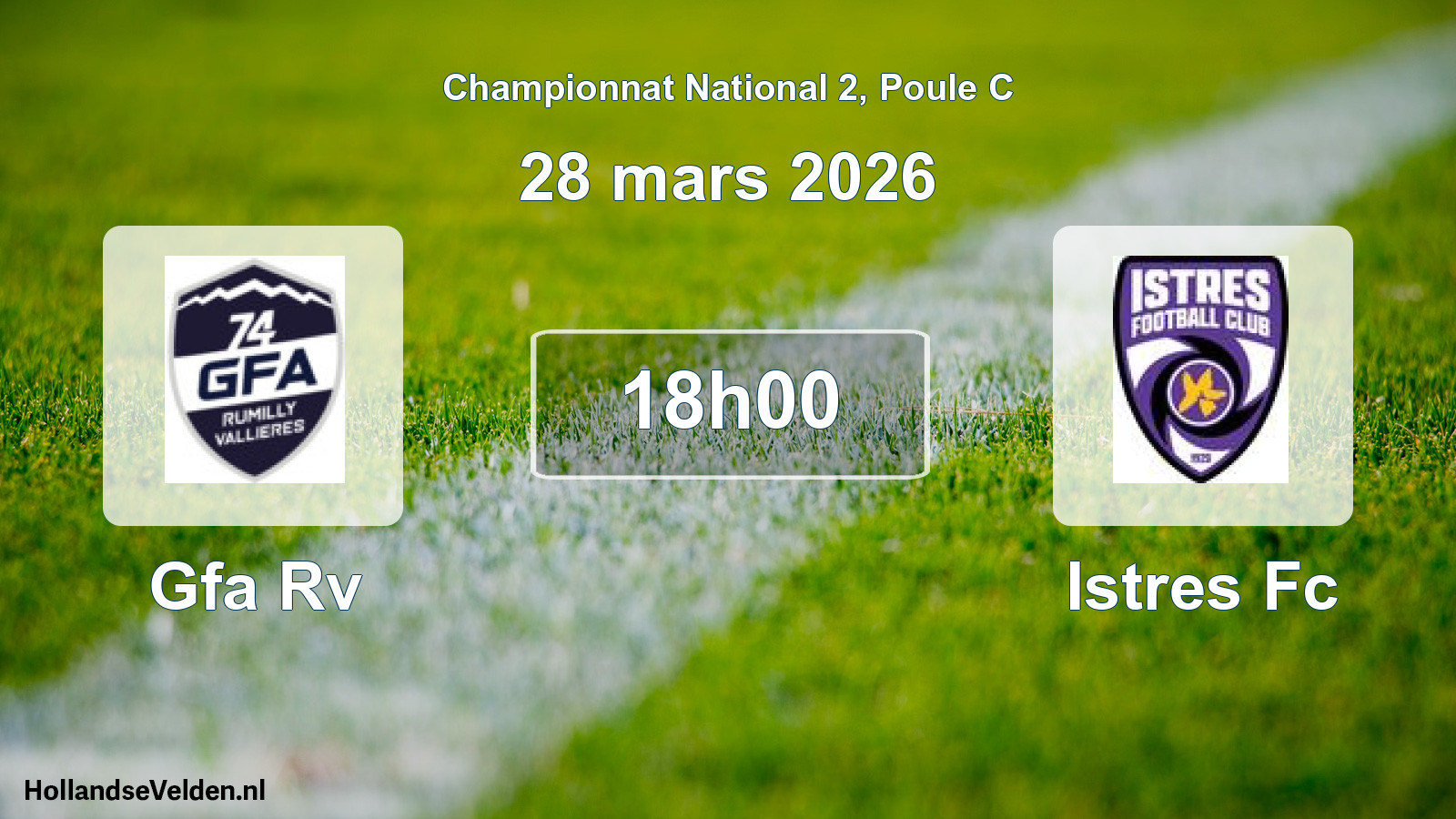 Geplande wedstrijd: Gfa Rv - Istres Fc (28 mars 2026)