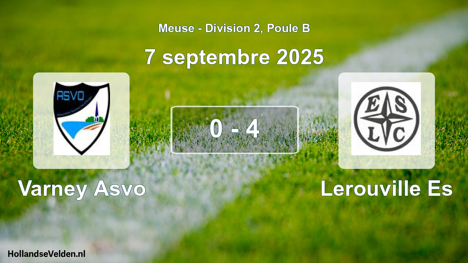 Total number of matches played: Varney Asvo - Lerouville Es 0 - 4 (7 September 2025)