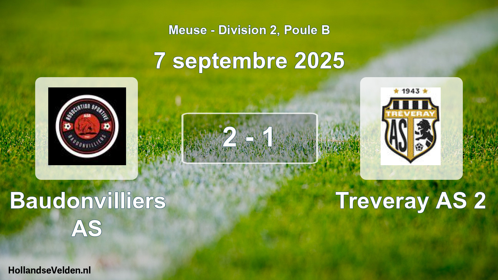 Total number of matches played: Baudonvilliers AS - Treveray AS 2 2 - 1 (7 September 2025)