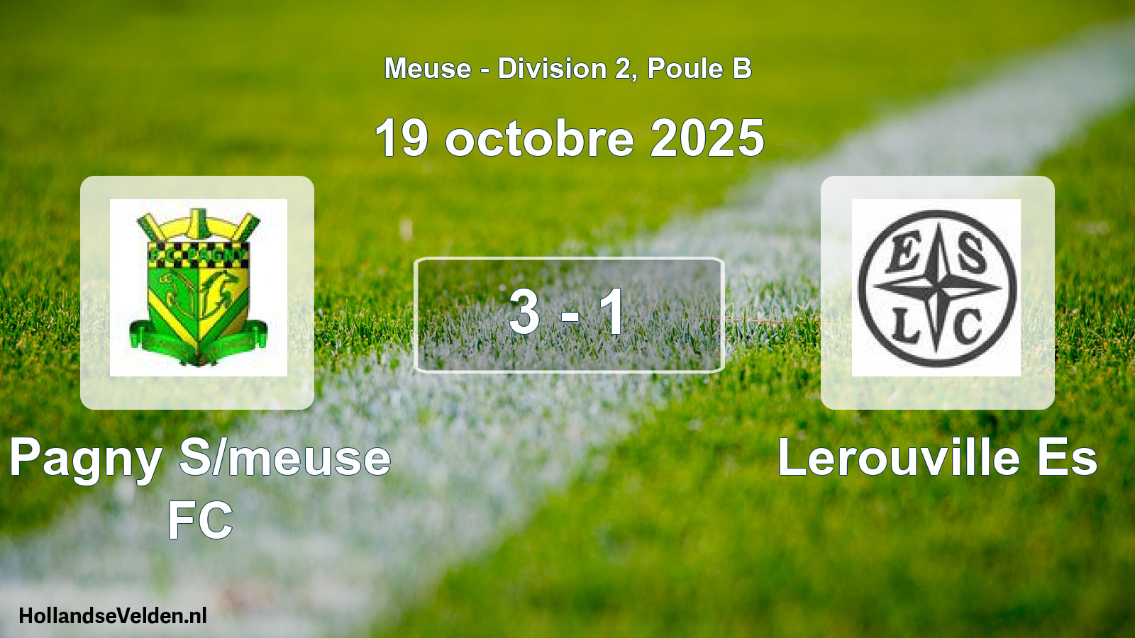 Match joué: Pagny S/meuse FC - Lerouville Es 3 - 1 (19 octobre 2025)