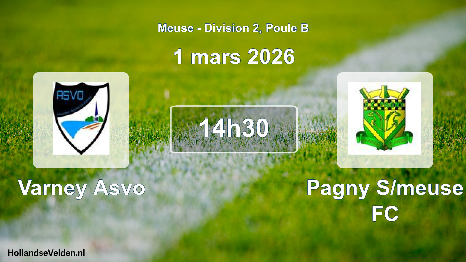 Match programmé: Varney Asvo - Pagny S/meuse FC (1 mars 2026)