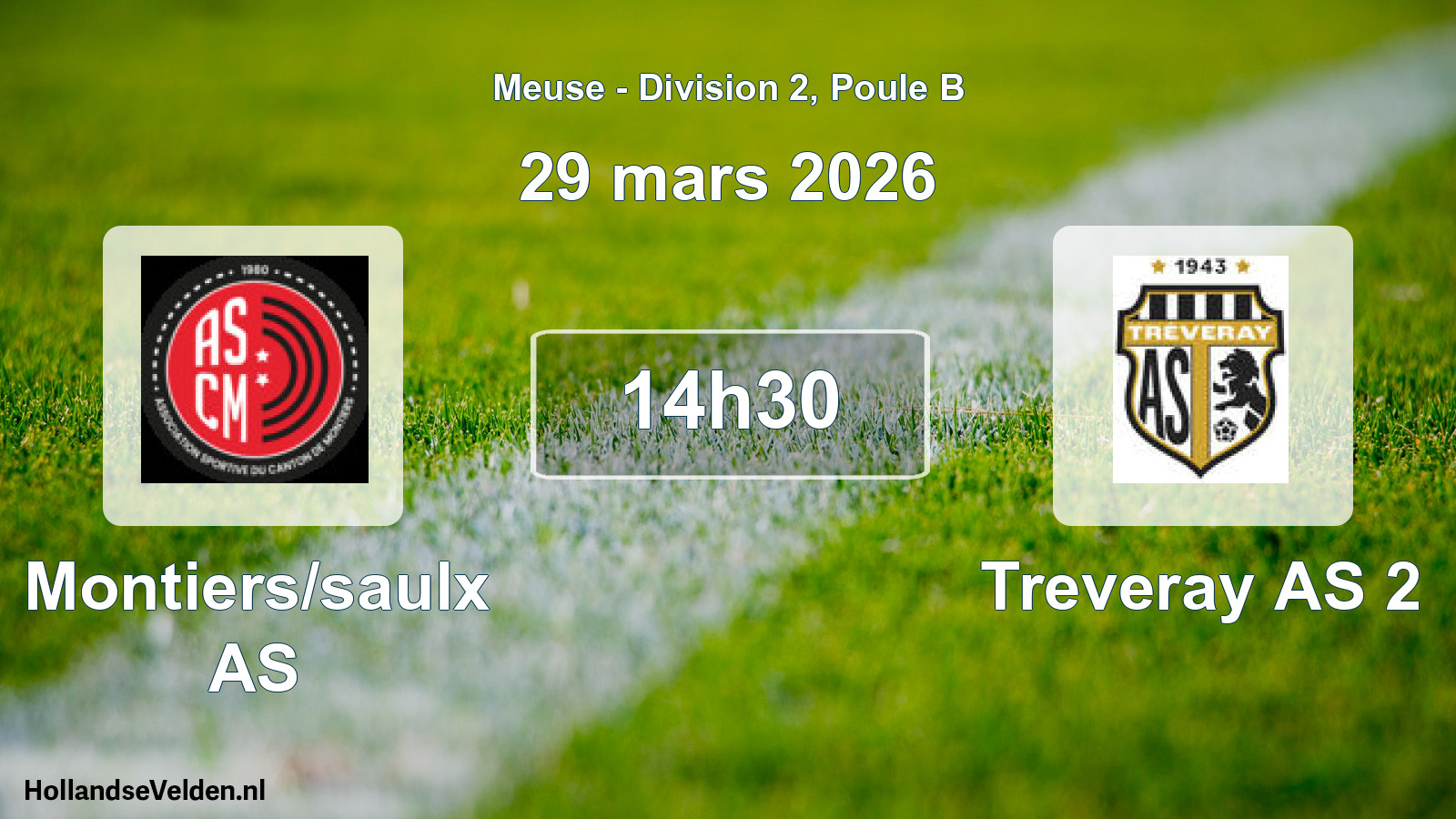 Match programmé: Montiers/saulx AS - Treveray AS 2 (29 mars 2026)