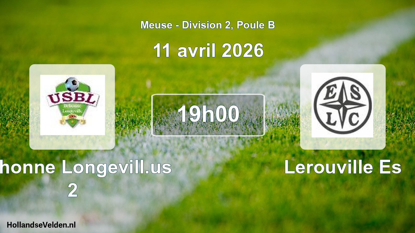 Match programmé: Behonne Longevill.us 2 - Lerouville Es (11 avril 2026)