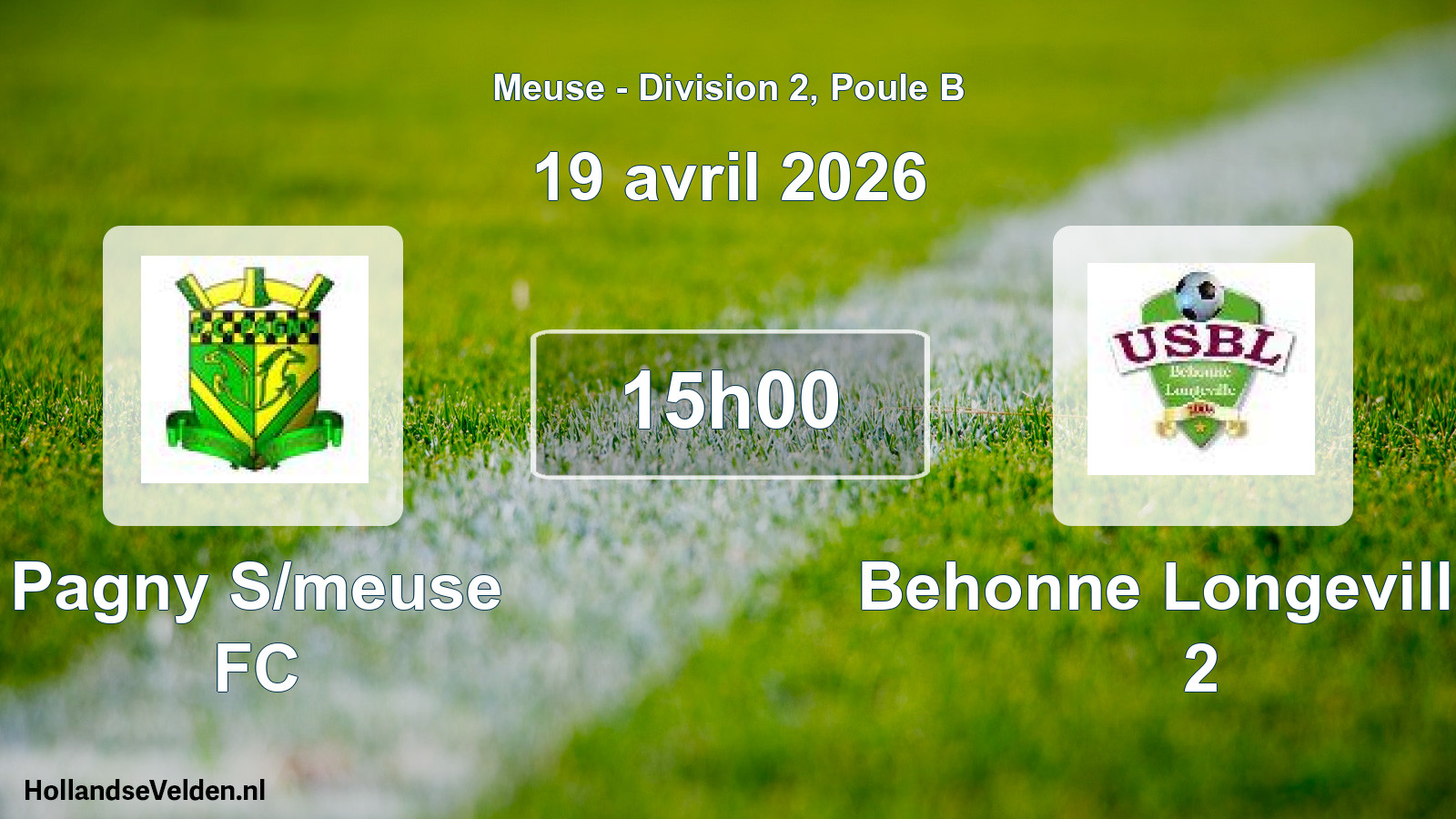 Match programmé: Pagny S/meuse FC - Behonne Longevill.us 2 (19 avril 2026)