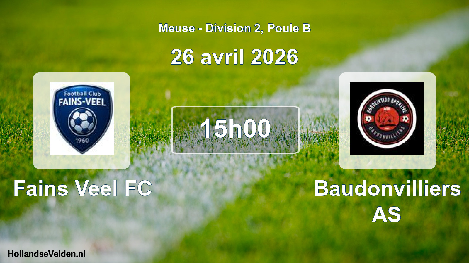 Match programmé: Fains Veel FC - Baudonvilliers AS (26 avril 2026)