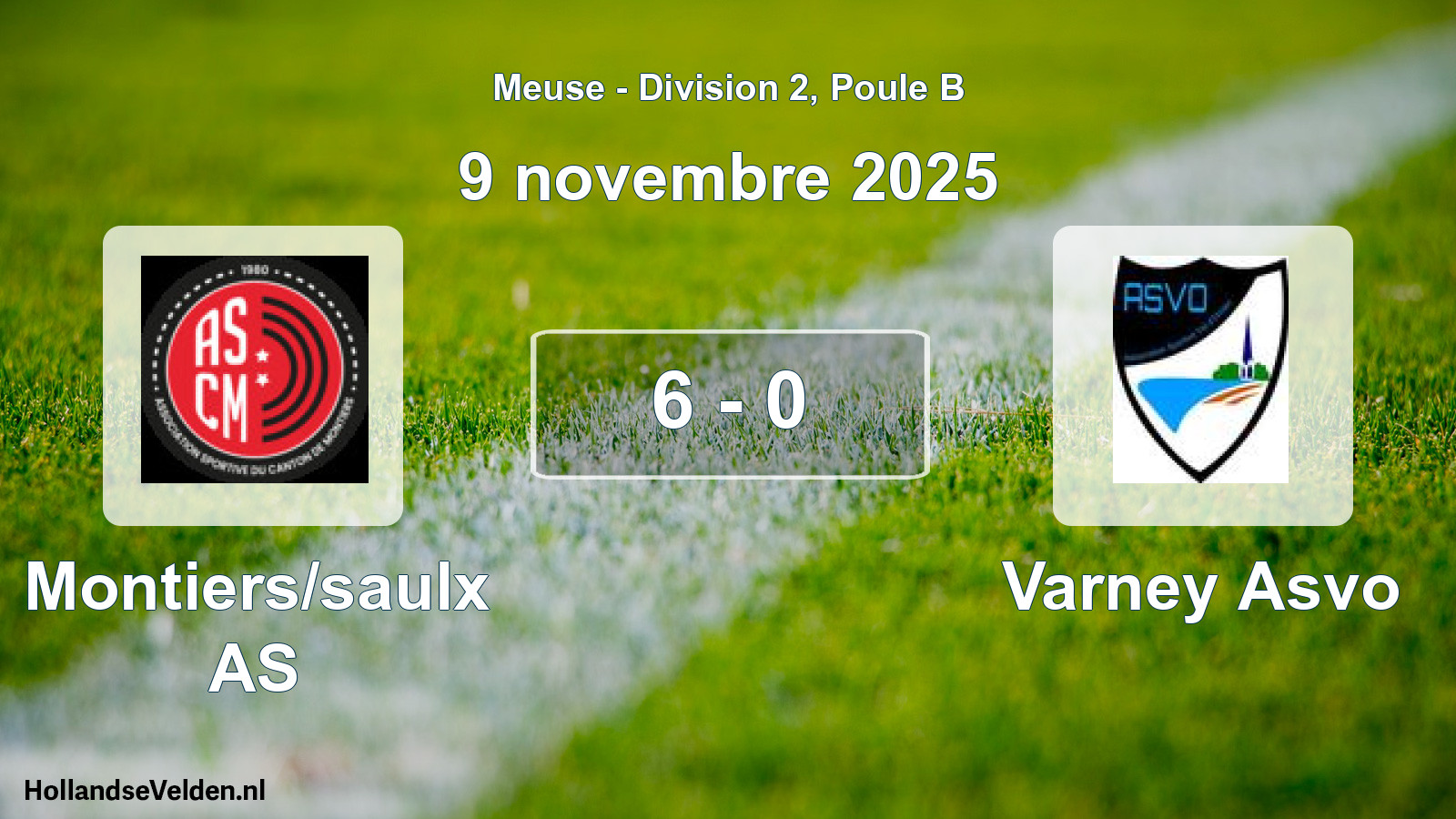 Match joué: Montiers/saulx AS - Varney Asvo 6 - 0 (9 novembre 2025)