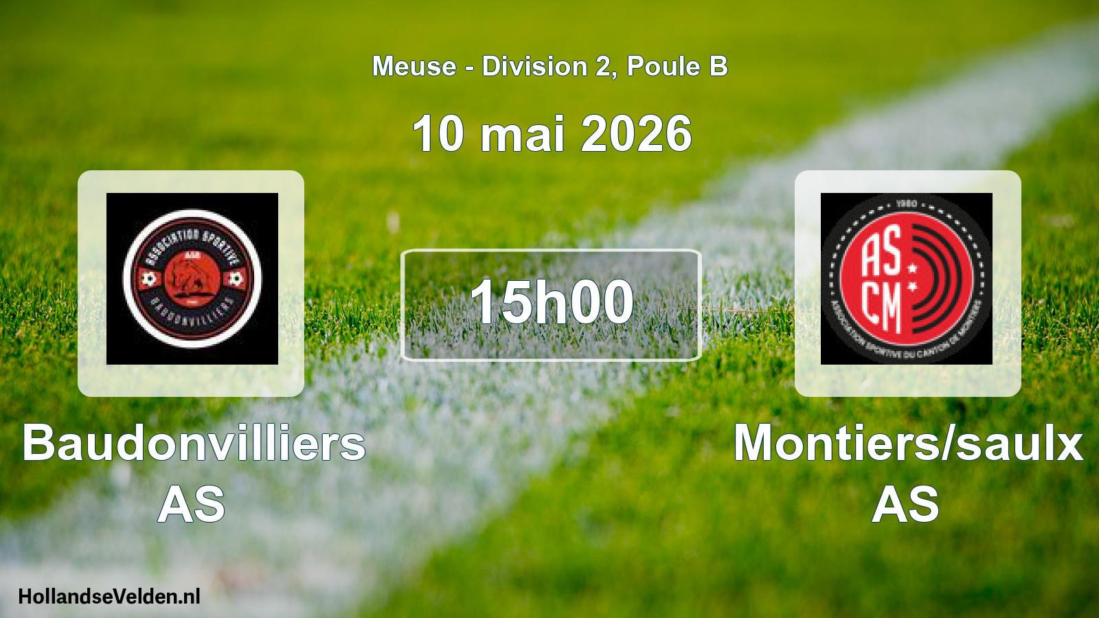Match programmé: Baudonvilliers AS - Montiers/saulx AS (10 mai 2026)