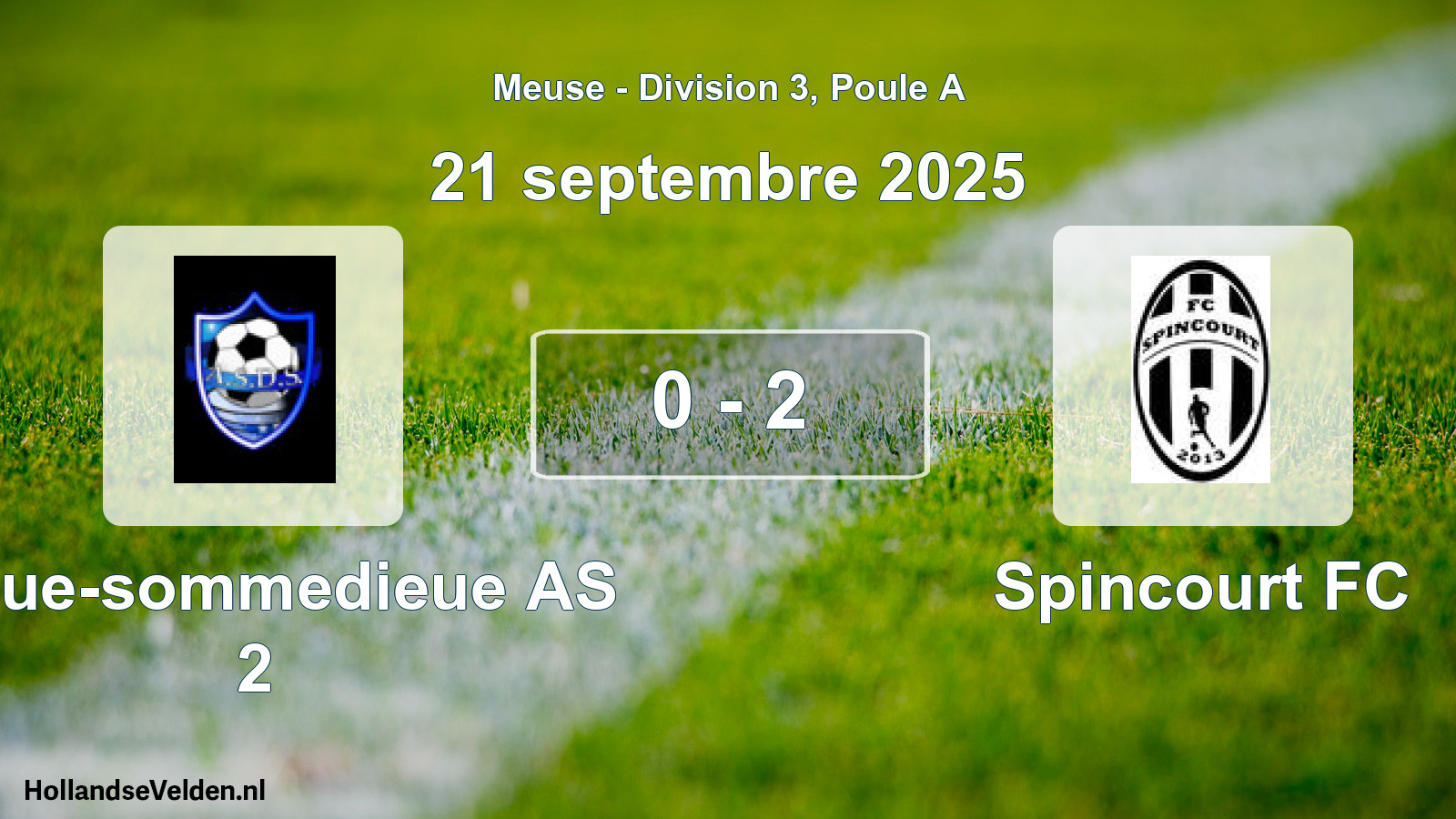 Match joué: Dieue-sommedieue AS 2 - Spincourt FC 0 - 2 (21 septembre 2025)