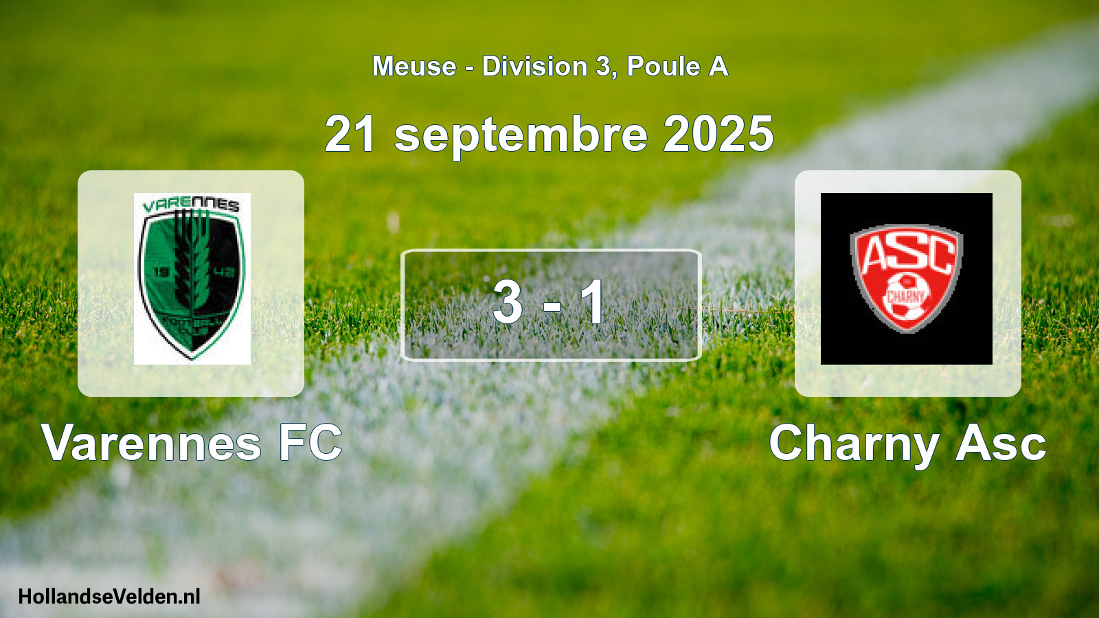 Match joué: Varennes FC - Charny Asc 3 - 1 (21 septembre 2025)