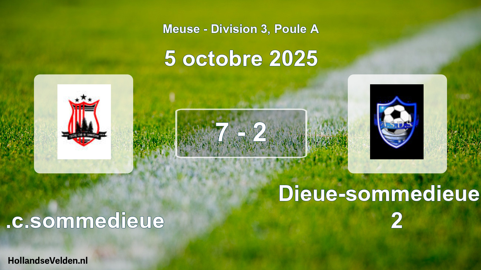 Match joué: R.c.sommedieue - Dieue-sommedieue AS 2 7 - 2 (5 octobre 2025)