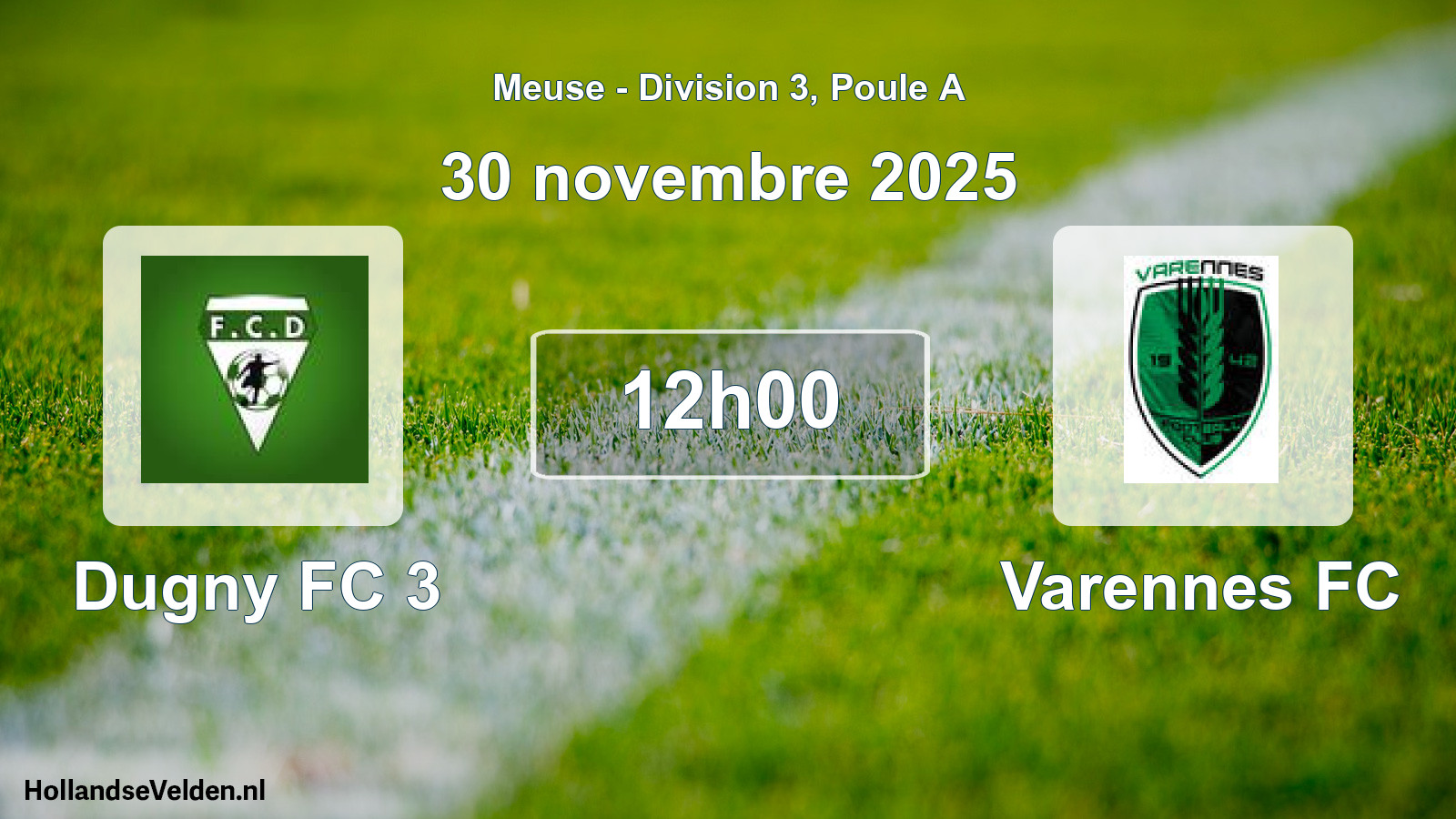 Match programmé: Dugny FC 3 - Varennes FC (30 novembre 2025)