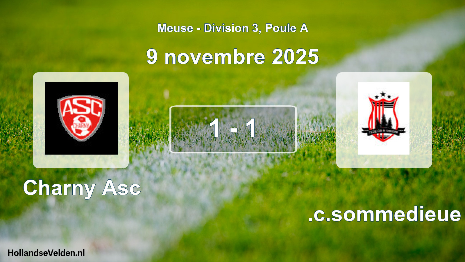 Total number of matches played: Charny Asc - R.c.sommedieue 1 - 1 (9 November 2025)