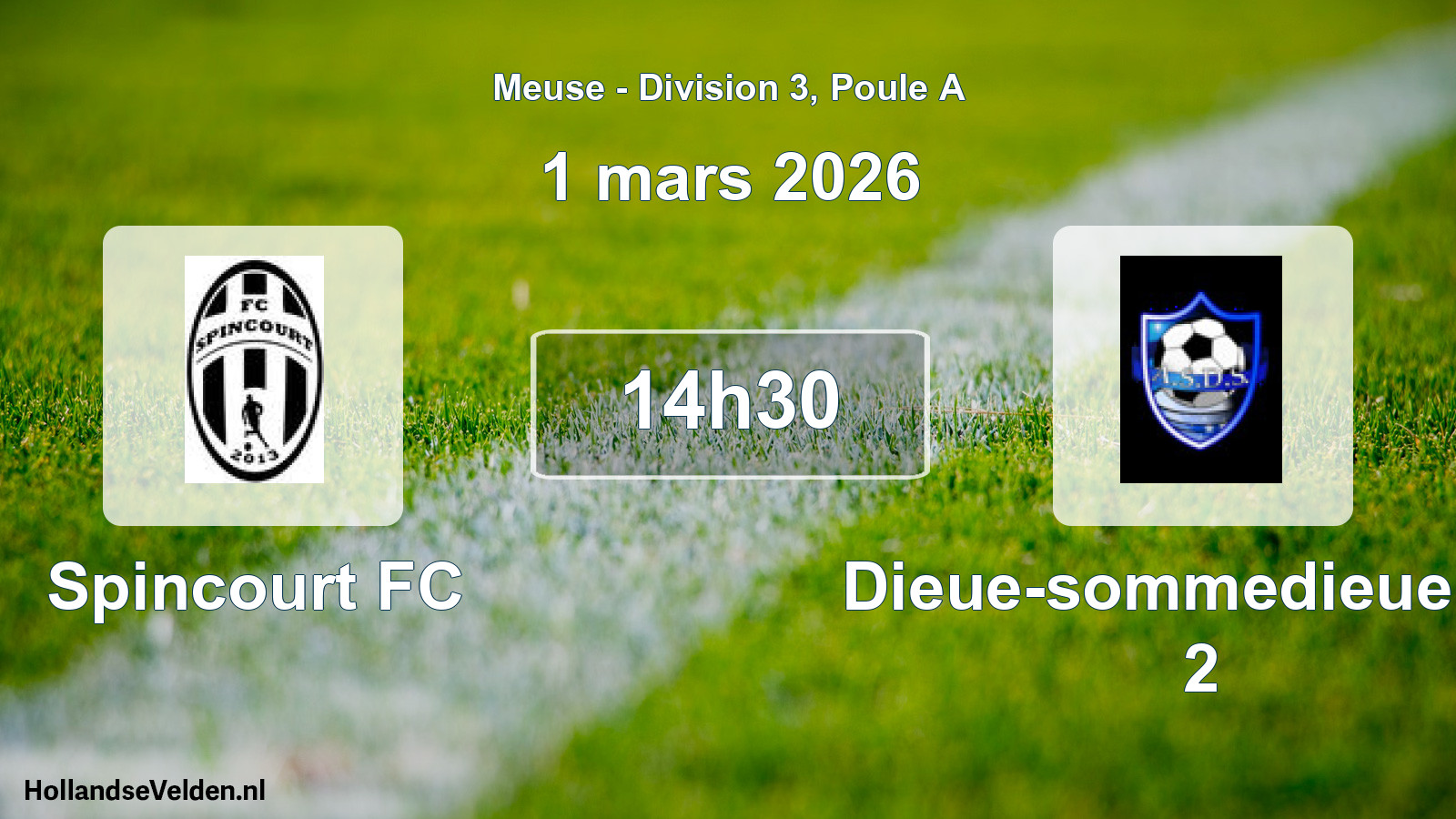 Match programmé: Spincourt FC - Dieue-sommedieue AS 2 (1 mars 2026)