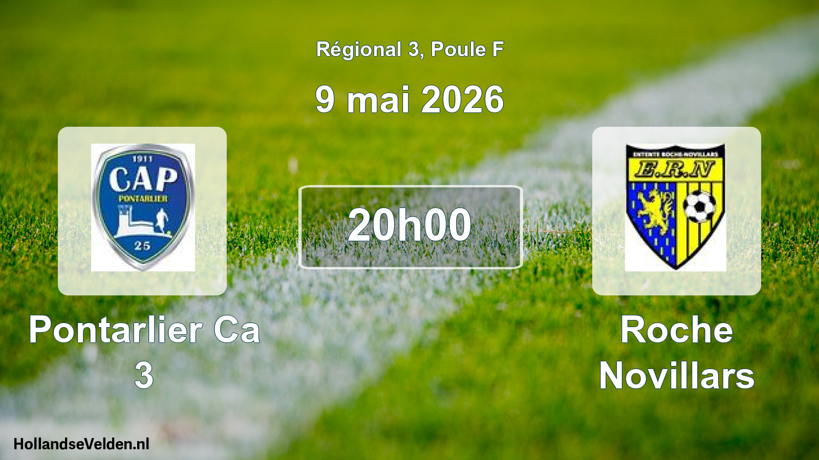 Geplande wedstrijd: Pontarlier Ca 3 - Roche Novillars (9 mai 2026)