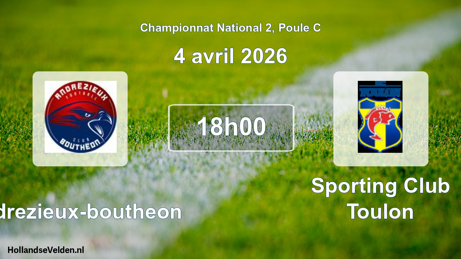 Scheduled Match: Andrezieux-boutheon - Sporting Club Toulon (4 April 2026)