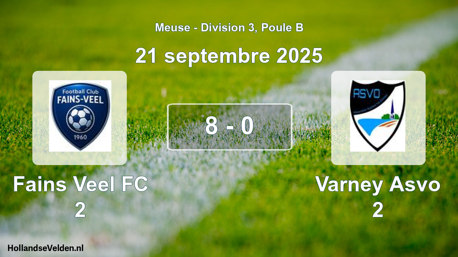 Gespeelde wedstrijd: Fains Veel FC 2 - Varney Asvo 2 8 - 0 (21 september 2025)